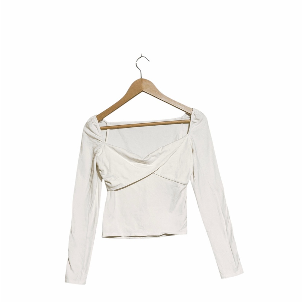 Reformation Cream Long Sleeve Blouse